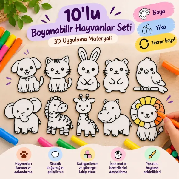 Hayvanlar Boyama Seti